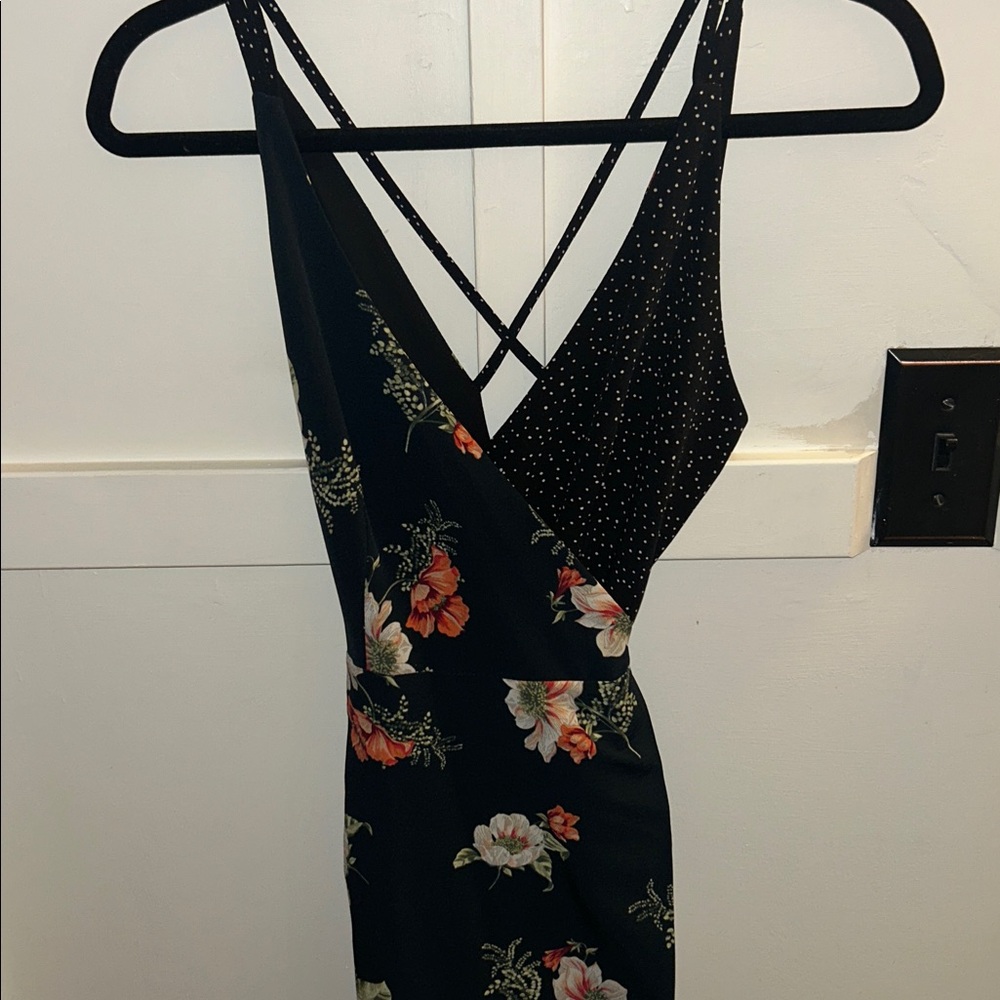 Floral Navy Topshop Wrap Dress